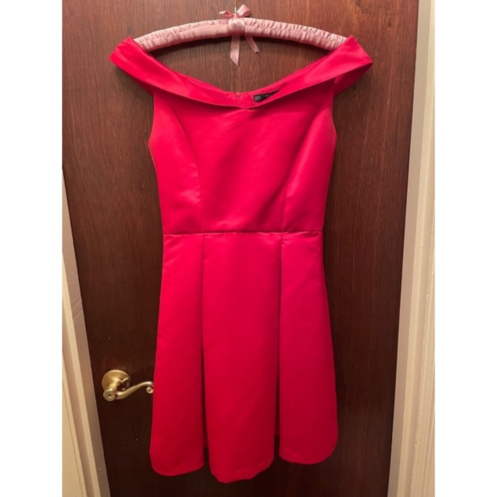 Red satin Zara party dress